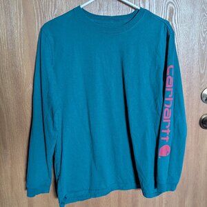 Carhartt Teal and Fuchsia Long Sleeve Shirt, M